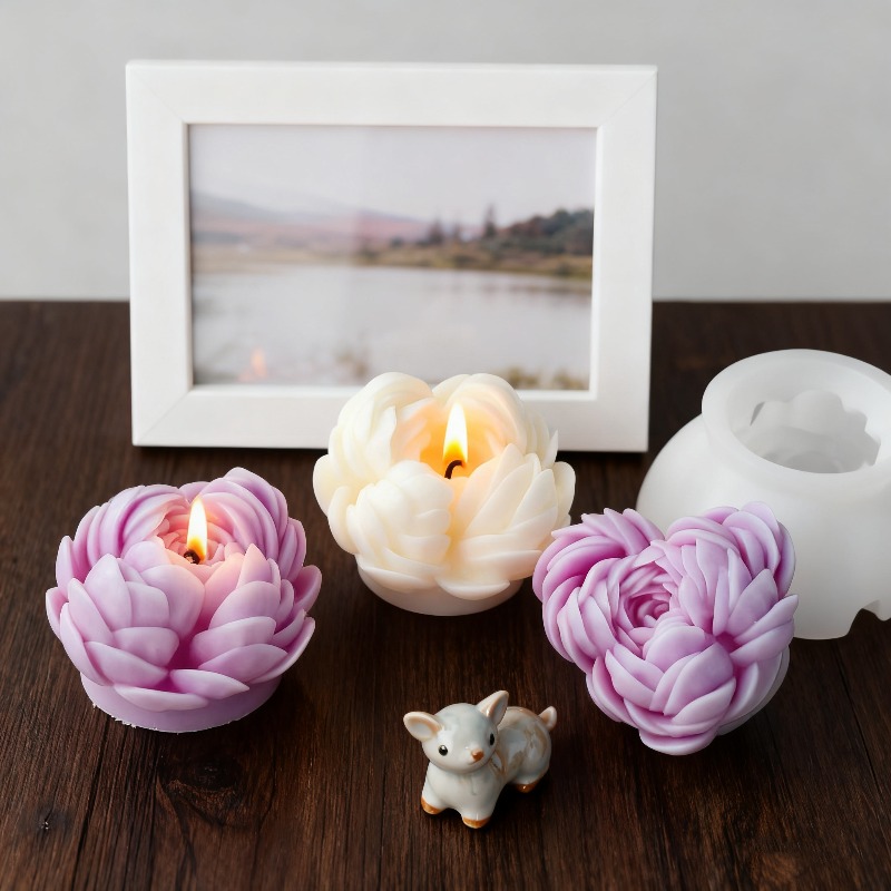 3D Printing Concrete - DIY Rose Flower Candle Silicone Mold