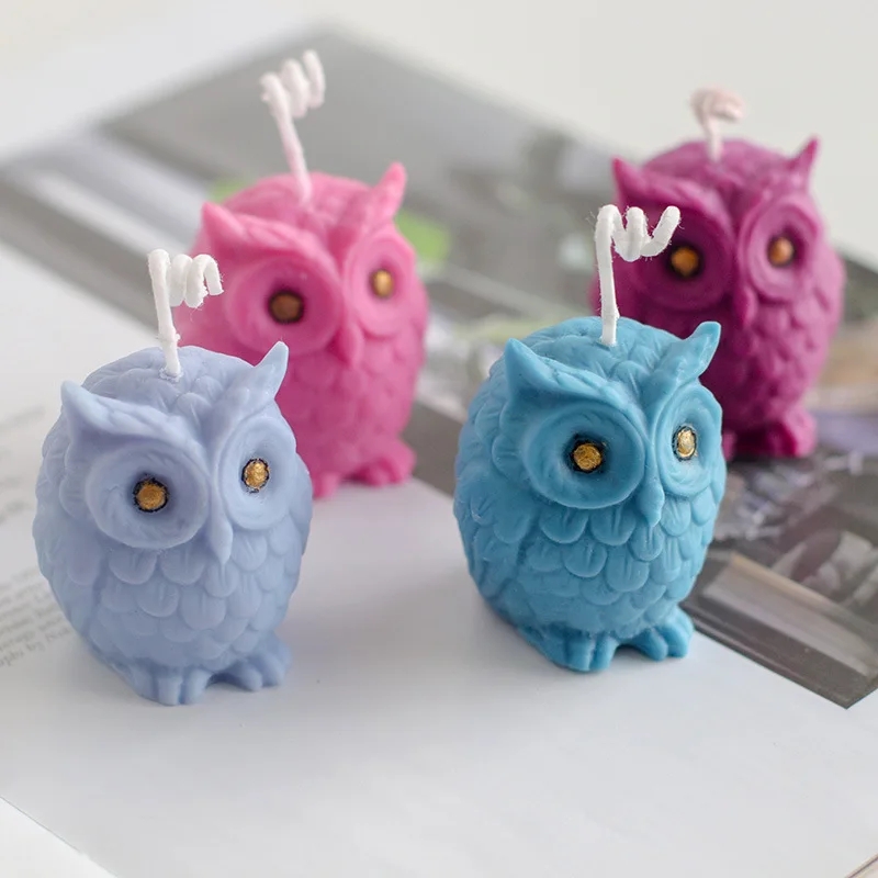 3D Printing Concrete - 3D Owl Silicone Candle Mold Cute