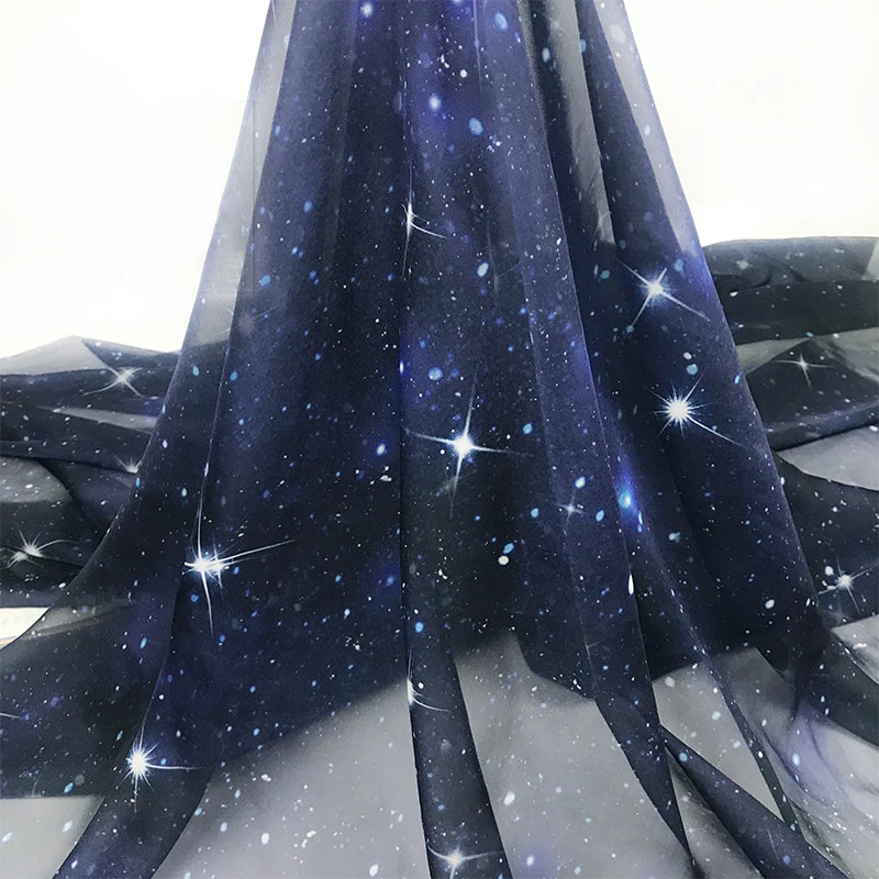 3D Printing On Fabric - 3D Print Galaxy Star Pattern Chiffon