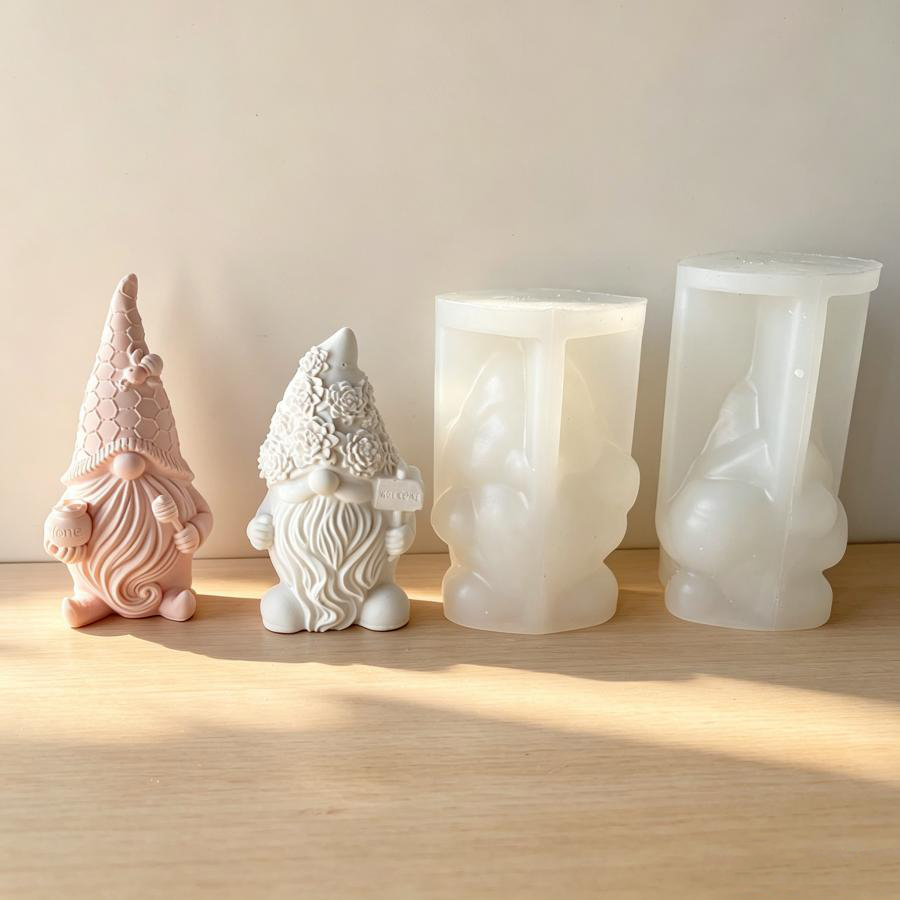 3D Printing Concrete - 3D Santa Claus Dwarf Silicone Candle