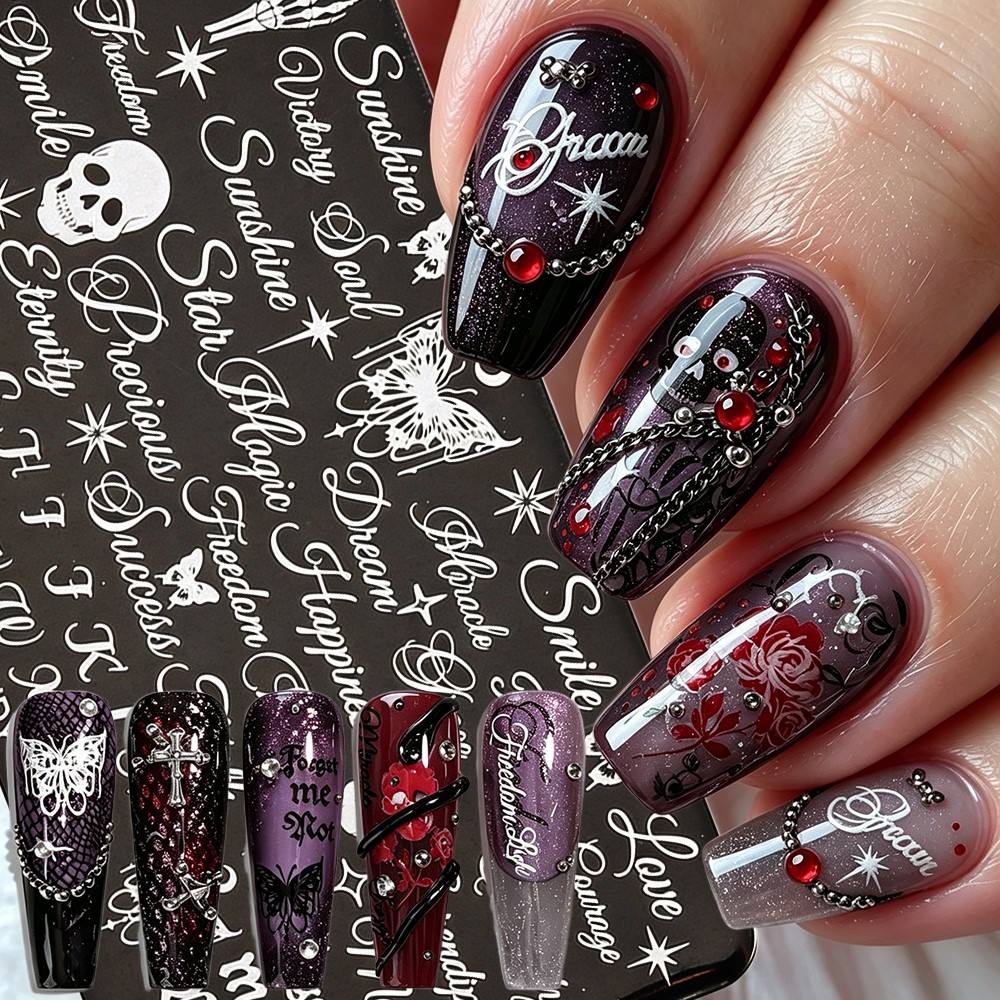 3D Printing Stainless Steel - 3D Skeleton Skull Butterfly Halloween Nail