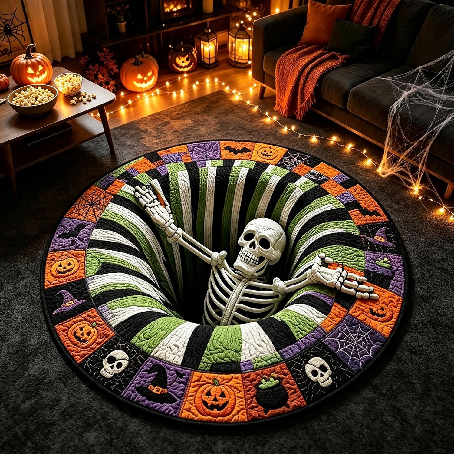 3D Printing Online Design - 3D Optical Illusion Checkerboard Round Rug