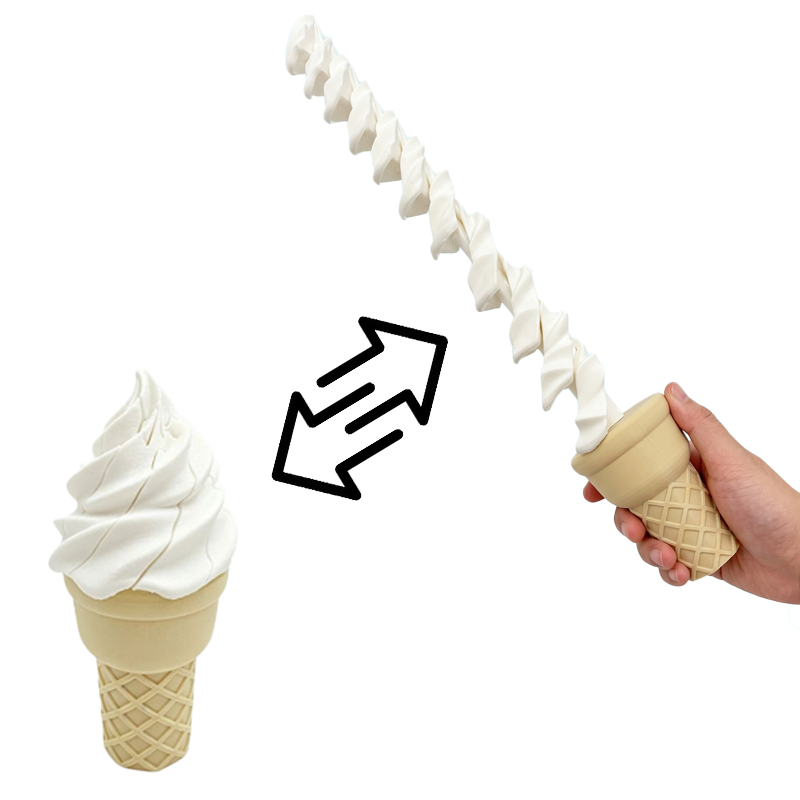3D Printing Model Free - 3D Printing Ice Cream Retractable Curveds