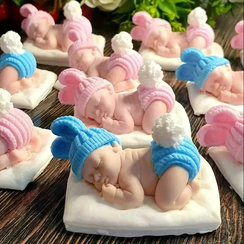 3D Printing Concrete - Sleeping Baby Candle Silicone Mold 3D