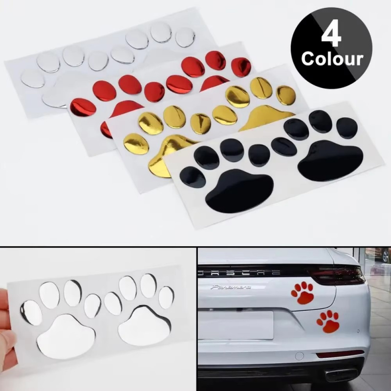 3D Printing Quote - 1/4Pairs 3D Stickers Paw Animal Dog