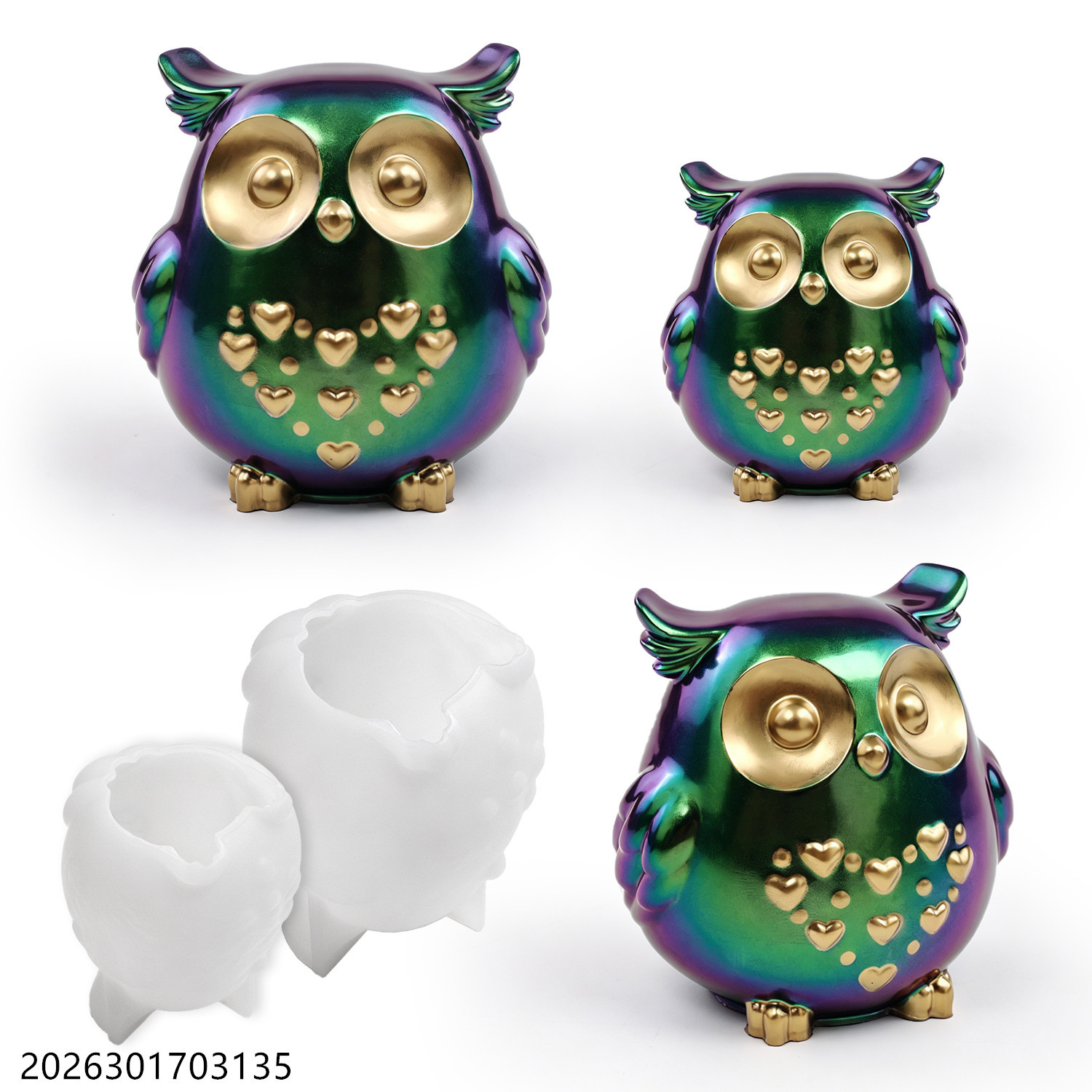 3D Printing Concrete - Owl Silicone Mold 3D Bird Shape