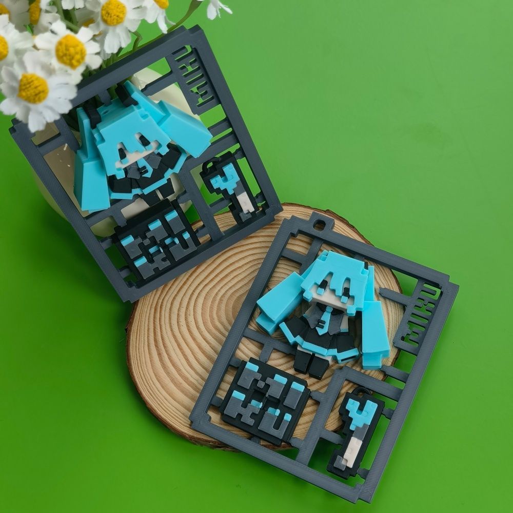 3D Printed Cute Pixel Hatsune  - 3D Printing Model Free review and price